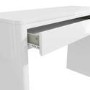 Slim White High Gloss Curved Console Table Drawer - Lexi