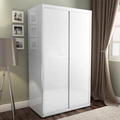 Lexi White High Gloss Double Wardrobe