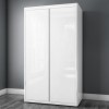 Grade A2 - Lexi White High Gloss Wardrobe with Double Doors