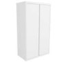 GRADE A1 - White High Gloss 2 Door Double Wardrobe with Curved Edges - Lexi