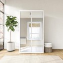 BUN/LEX013/69690 White Gloss Double Mirrored Wardrobe with Soft Close Doors - Lexi