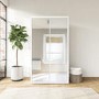 Grade A2 - White High Gloss 2 Door Double Mirrored Wardrobe with Curved Edges - Lexi