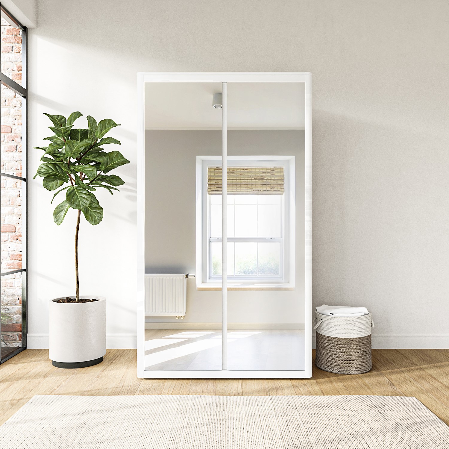 Gloss Double Mirrored Wardrobe Soft Close Doors