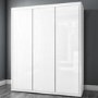 GRADE A1 - Lexi White High Gloss Triple Wardrobe With 3 Gloss Doors