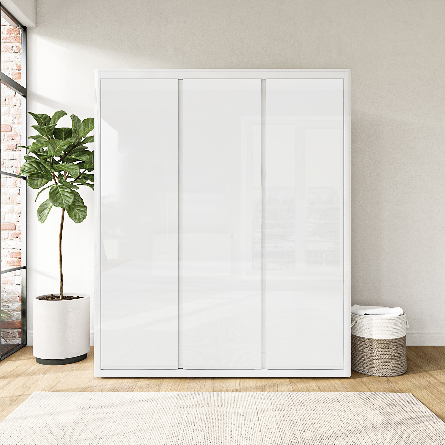 Gloss 3 Door Wardrobe Soft Close Doors