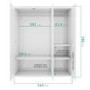 Grade A1 - White High Gloss 3 Door Triple Wardrobe with Soft Close Doors - Lexi