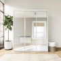 White Gloss 3 Door Mirrored Wardrobe with Soft Close Doors - Lexi