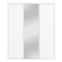 Lexi White High Gloss Triple Wardrobe With 2 Gloss 1 Mirror Doors