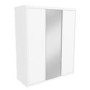 Lexi White High Gloss Triple Wardrobe With 2 Gloss 1 Mirror Doors