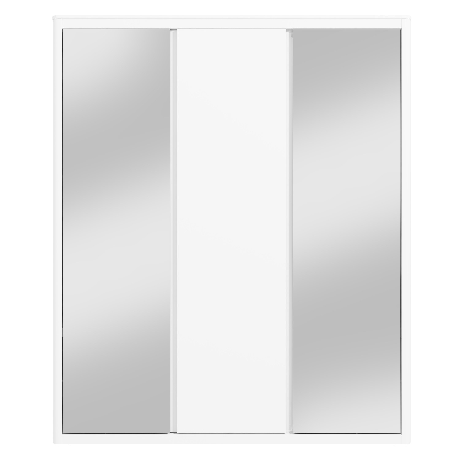 Lexi White High Gloss Triple Wardrobe With 2 Mirror 1 Gloss Doors ...