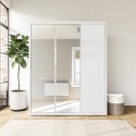 BUN/LEX014/85778 White Gloss 3 Door Wardrobe with Mirrors and Soft Close Doors - Lexi