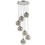 GRADE A1 - 7 Pendant Lights with Silver & Glass Beads - Cascade