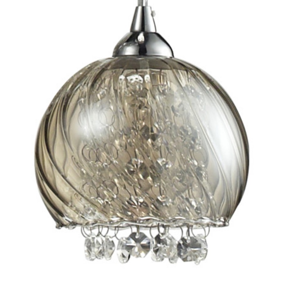 GRADE A1 - 7 Pendant Lights with Silver & Glass Beads - Cascade