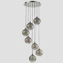 GRADE A1 - 7 Pendant Lights with Silver & Glass Beads - Cascade