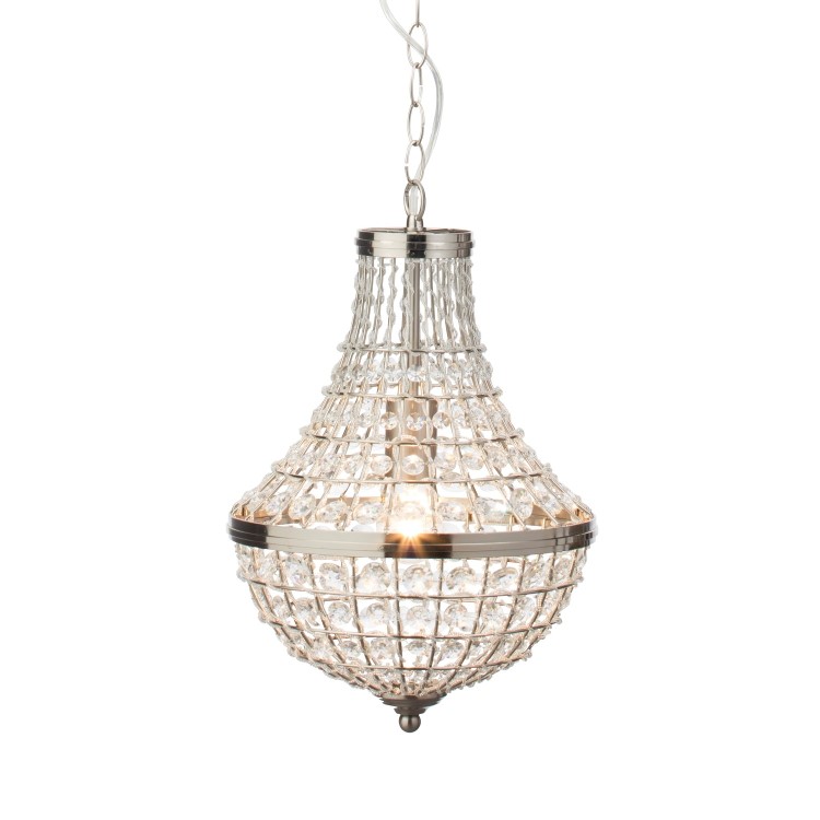 Chrome Pendant Light with Crystals - Empire