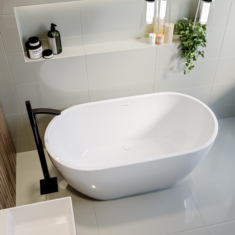 Modern Freestanding 1645mm Bath Suite with Toilet & Basin - Lisbon