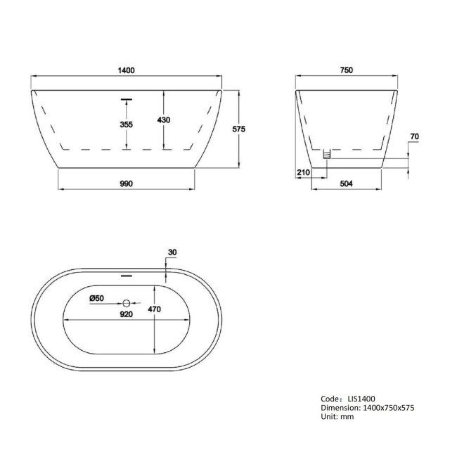 Modern Freestanding 1545mm Bath Suite with Toilet & Basin - Lisbon