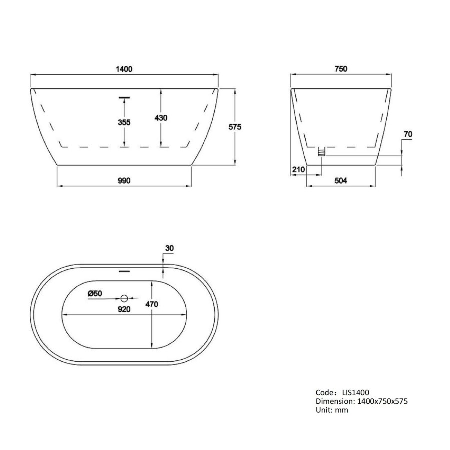 Modern Freestanding 1800mm Bath Suite with Toilet & Basin - Lisbon