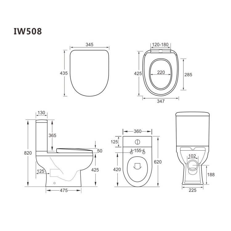 Modern Freestanding 1645mm Bath Suite with Toilet & Basin - Lisbon