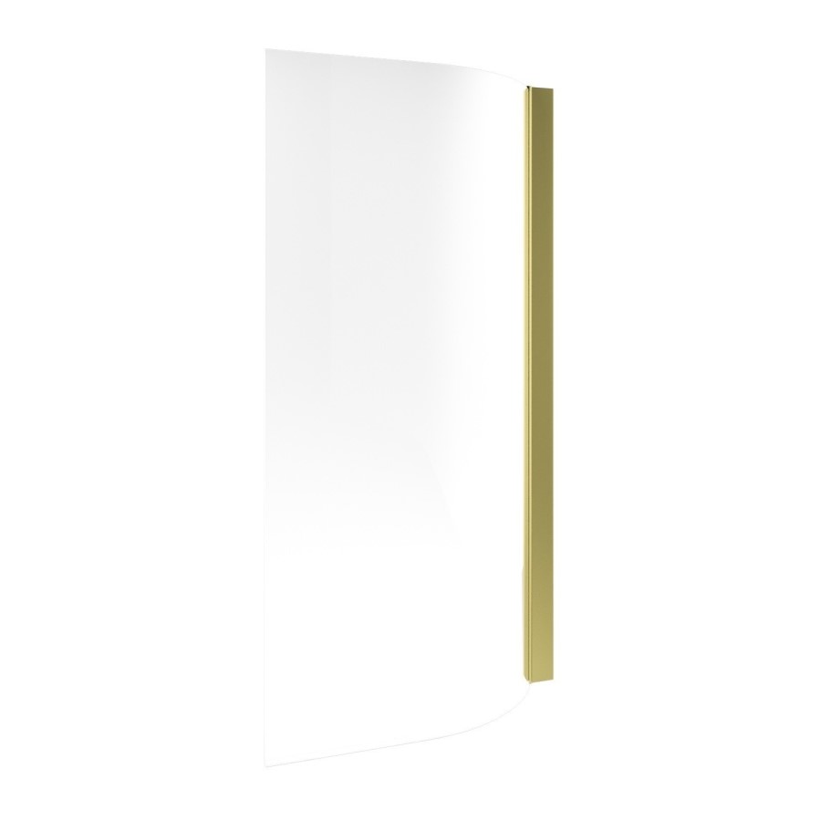 Freestanding Shower Bath Single Ended Right Hand Corner with Brass Bath Screen 1650 x 740mm - Lisbon