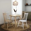 4 Seater Round Light Oak Drop Leaf Dining Set with 4 Spindle Dining Chairs - Ola