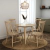 4 Seater Round Light Oak Drop Leaf Dining Set with 4 Oak Spindle Dining Chairs