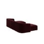 Large Burgundy Velvet 4-Seater U-Shape Modular Chaise Sofa - Laine