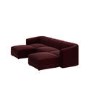 Large Burgundy Velvet 4-Seater U-Shape Modular Chaise Sofa - Laine