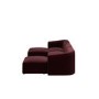 Large Burgundy Velvet 4-Seater U-Shape Modular Chaise Sofa - Laine