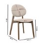 Set of 4 Cream Upholstered Dining Chairs with Dark Wood Legs - Leona