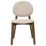 Set of 4 Cream Upholstered Dining Chairs with Dark Wood Legs - Leona