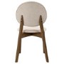 Set of 4 Cream Upholstered Dining Chairs with Dark Wood Legs - Leona