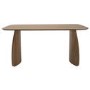 Walnut Curved Leg Dining Table with 4 Rust Boucle Swivel Dining Chairs - Leona