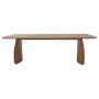 Rectangular Walnut Curved Leg Dining Table Set with 6 Cream Upholstered Chairs - Seats 6 - Leona