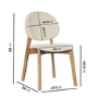 Oak Curved Leg Dining Table Set with 4 Cream Upholstered Dining Chairs - Seats 4 - Leona