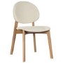 Oak Curved Leg Dining Table Set with 4 Cream Upholstered Dining Chairs - Seats 4 - Leona