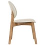 Oak Curved Leg Dining Table Set with 4 Cream Upholstered Dining Chairs - Seats 4 - Leona
