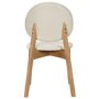 Oak Curved Leg Dining Table Set with 4 Cream Upholstered Dining Chairs - Seats 4 - Leona
