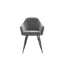 Set of 4 Grey Velvet Dining Armchairs - Logan