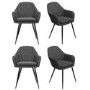 Set of 4 Grey Faux Leather Dining Chairs - Logan