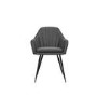 Set of 4 Grey Faux Leather Dining Chairs - Logan