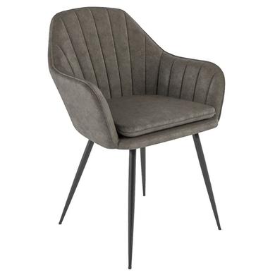 Set Of 4 Dove Grey Faux Leather Tub Dining Chairs - Logan