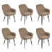Set of 6 Beige Faux Leather Dining Chairs - Logan