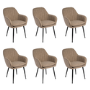 Set of 6 Beige Faux Leather Dining Chairs - Logan