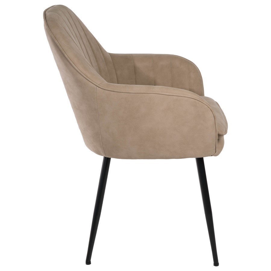 Set of 6 Beige Faux Leather Dining Chairs - Logan