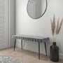Grey Velvet Hallway Bench - Seats 2 - Logan