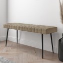 BUN/LOG012/78380 Large Beige Faux Leather Hallway Bench - Seats 2 - Logan