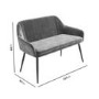 Grey Velvet Hallway Bench with Back - Seats 2 - Logan