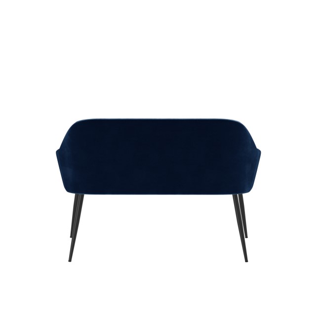 Large Navy Velvet Hallway Bench with Back - Seats 2 - Logan