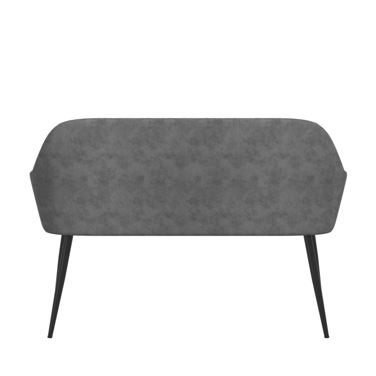 Large Grey Faux Leather Hallway Bench with Back - Seats 2 - Logan